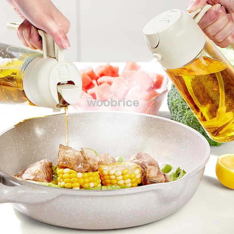 2-in-1 Premium Oil Spray & Dispenser – Healthy Cooking & Even Coating VoltCook