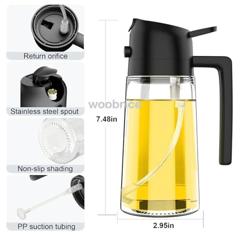 2-in-1 Premium Oil Spray & Dispenser – Healthy Cooking & Even Coating VoltCook
