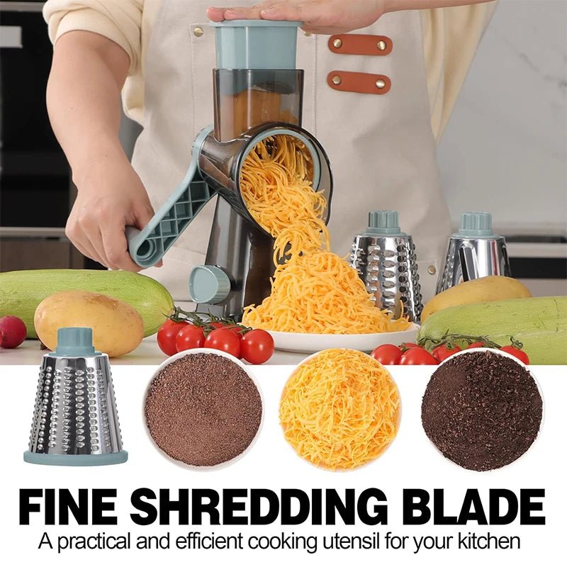 3-in-1 Versatile Rotary Vegetable Grater & Cheese Shredder VoltCook