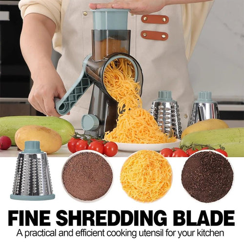 3-in-1 Versatile Rotary Vegetable Grater & Cheese Shredder VoltCook