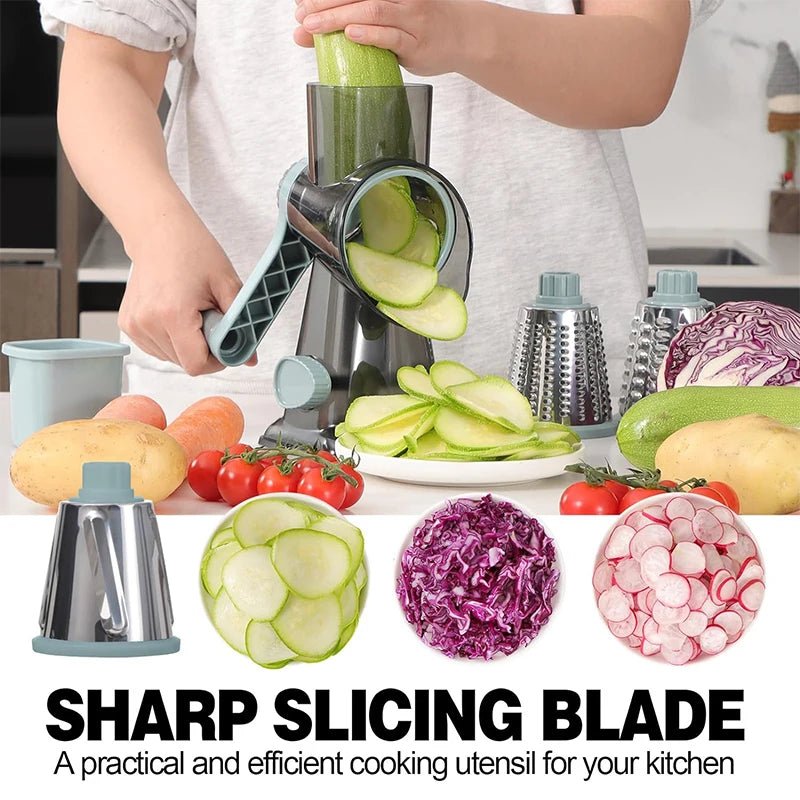 3-in-1 Versatile Rotary Vegetable Grater & Cheese Shredder VoltCook