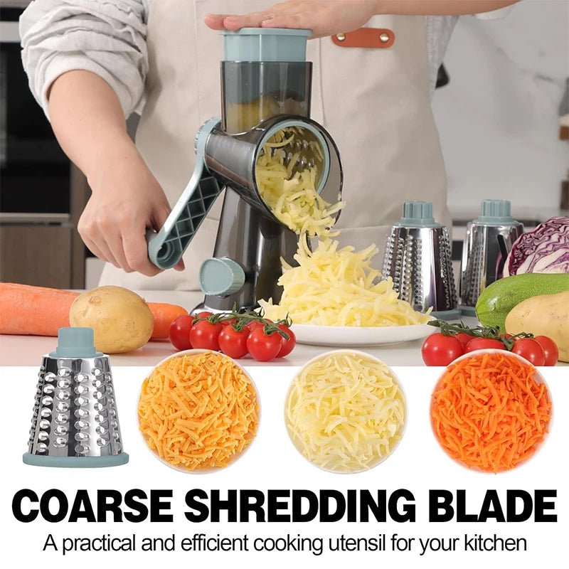 3-in-1 Versatile Rotary Vegetable Grater & Cheese Shredder VoltCook