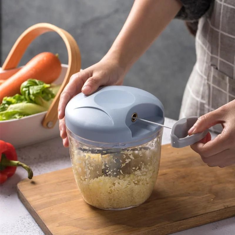 500/900ML Fast Manual Hand - Pull Food Chopper & Garlic Mincer VoltCook