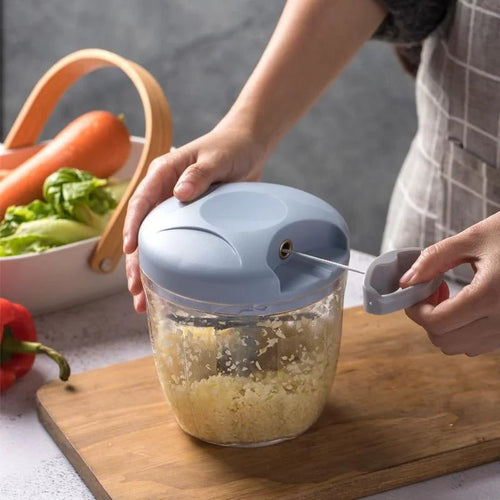 500/900ML Fast Manual Hand - Pull Food Chopper & Garlic Mincer VoltCook