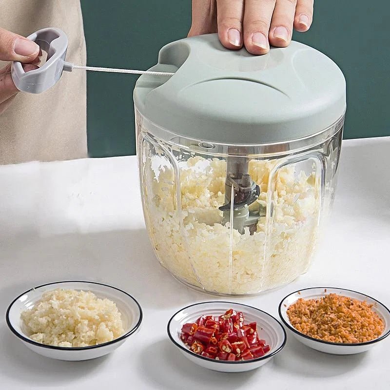500/900ML Fast Manual Hand - Pull Food Chopper & Garlic Mincer VoltCook