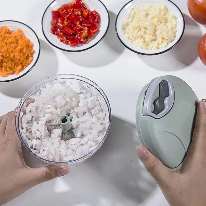 500/900ML Fast Manual Hand - Pull Food Chopper & Garlic Mincer VoltCook