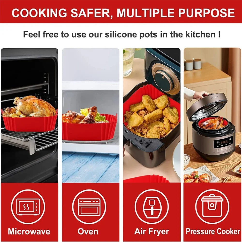 Non-Stick Reusable Silicone Air Fryer Liners – Easy Cleanup & Eco-Friendly VoltCook