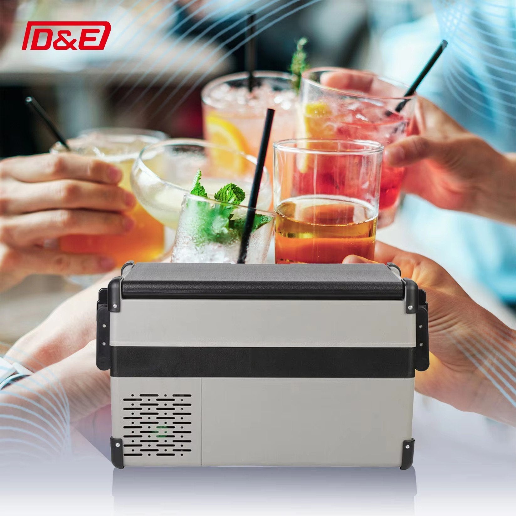 Portable 32L Car Fridge, 12V/24V Freezer with Touch Screen - Fast Cooling for Travel & Camping