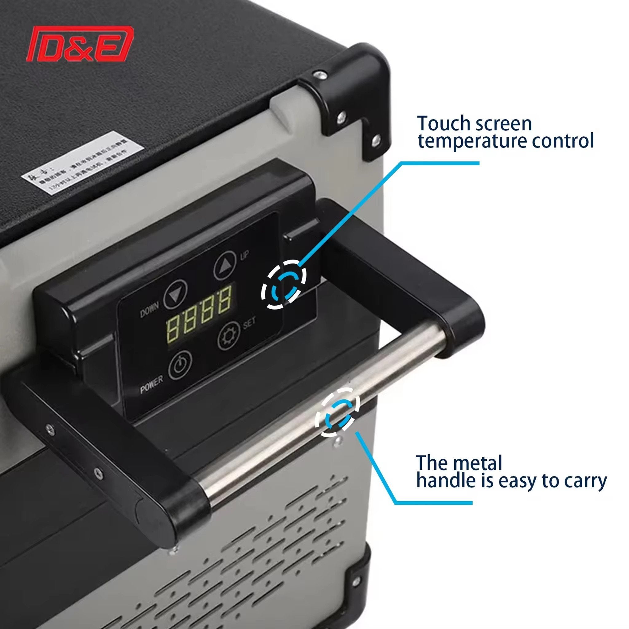 Portable 32L Car Fridge, 12V/24V Freezer with Touch Screen - Fast Cooling for Travel & Camping